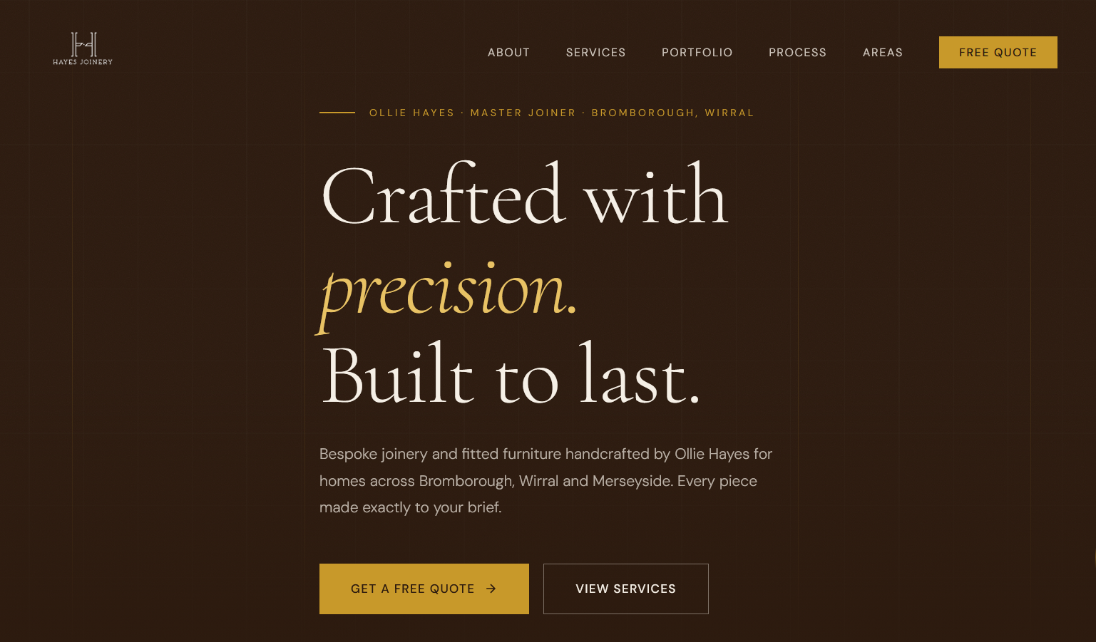 Hayes Joinery website